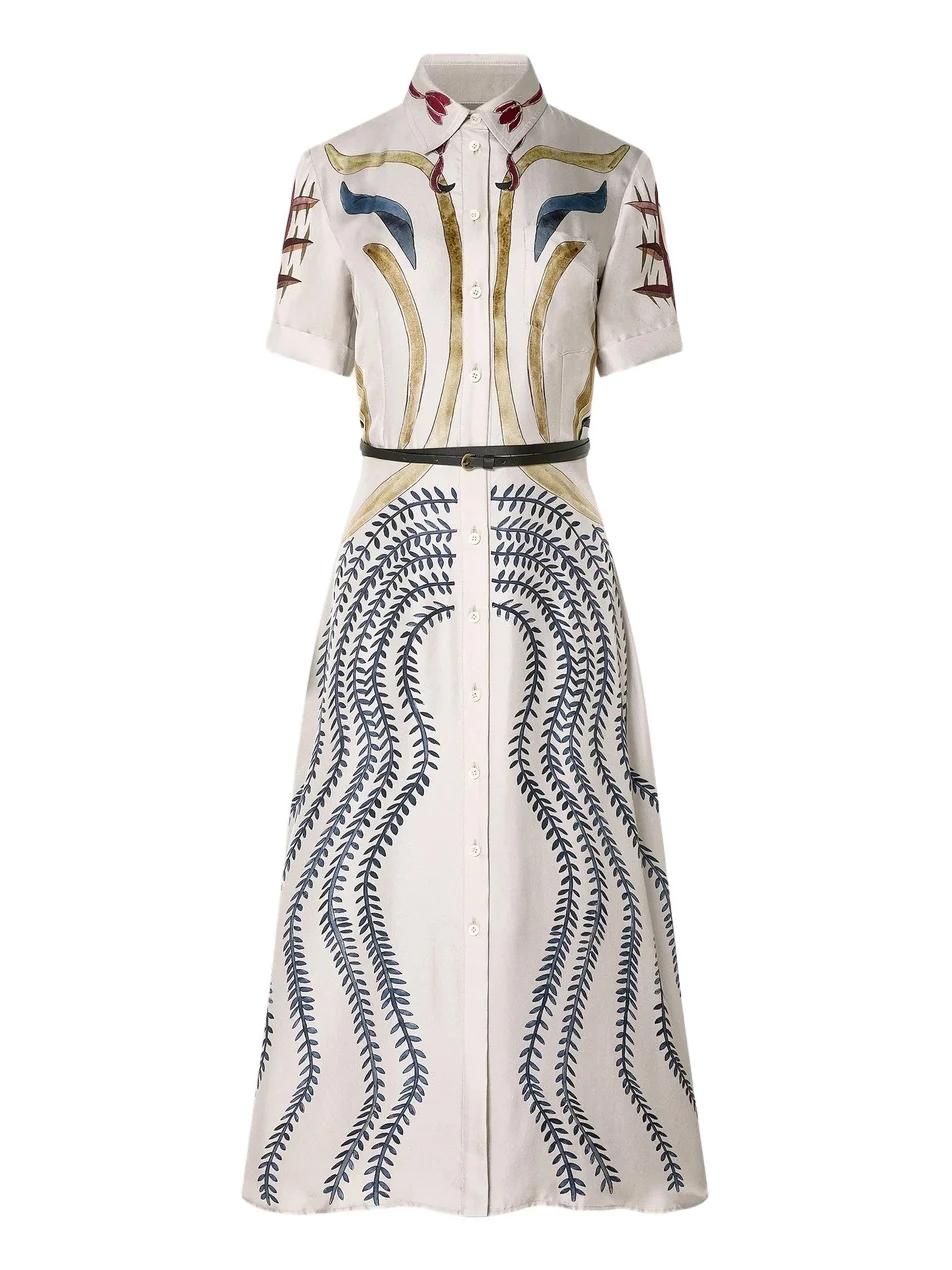 Women's Kiera Printed Silk Shirtdress Women's Kiera Printed Silk Shirtdress