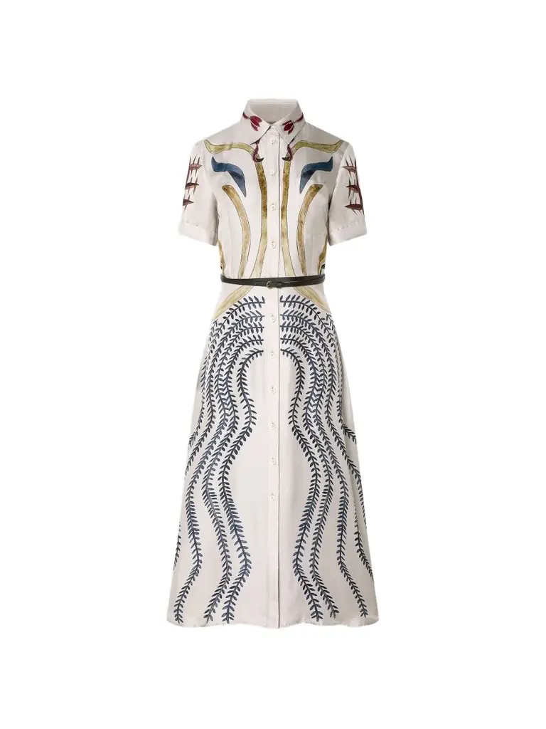 Women's Kiera Printed Silk Shirtdress Women's Kiera Printed Silk Shirtdress