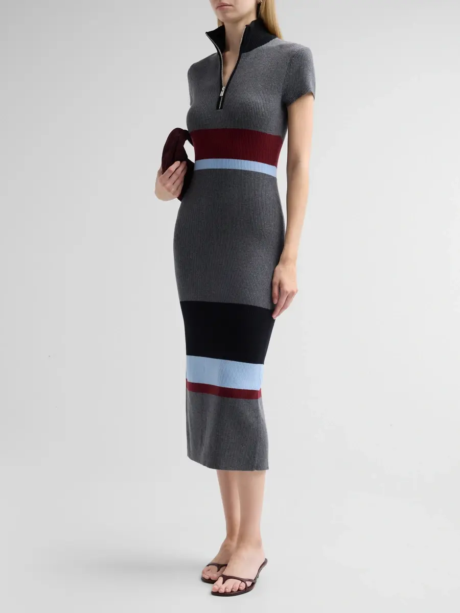 Toccin Women's Dasha Short-Sleeve Half-Zip Midi Dress | Thumbnail 4 Toccin Women's Dasha Short-Sleeve Half-Zip Midi Dress | Thumbnail 4