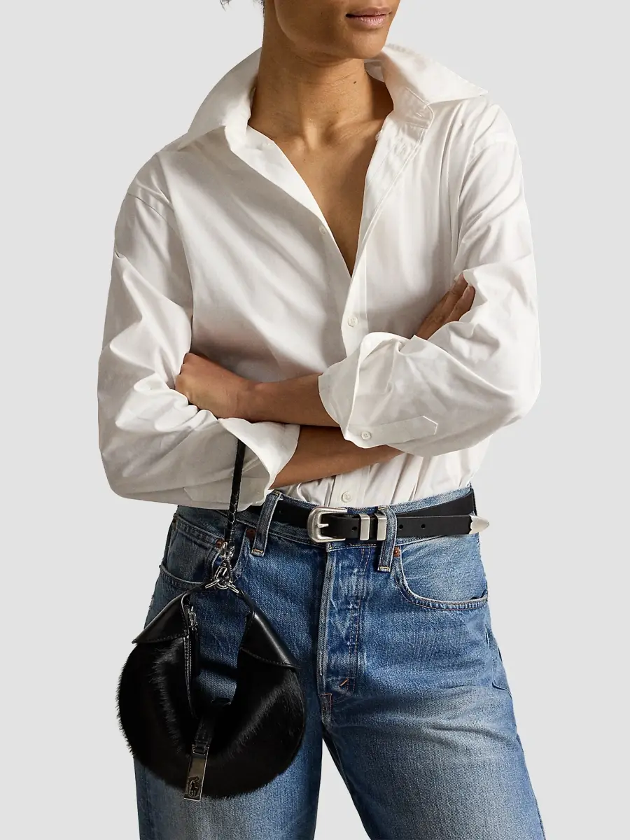 Polo Ralph Lauren Women's Polo ID Small Calf Hair Shoulder Bag | Thumbnail 2 Polo Ralph Lauren Women's Polo ID Small Calf Hair Shoulder Bag | Thumbnail 2