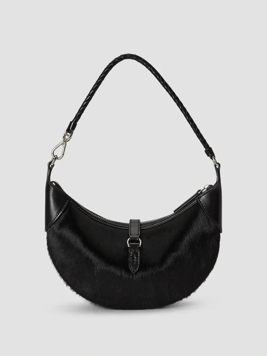 Polo Ralph Lauren Women's Polo ID Small Calf Hair Shoulder Bag | Thumbnail 4 Polo Ralph Lauren Women's Polo ID Small Calf Hair Shoulder Bag | Thumbnail 4