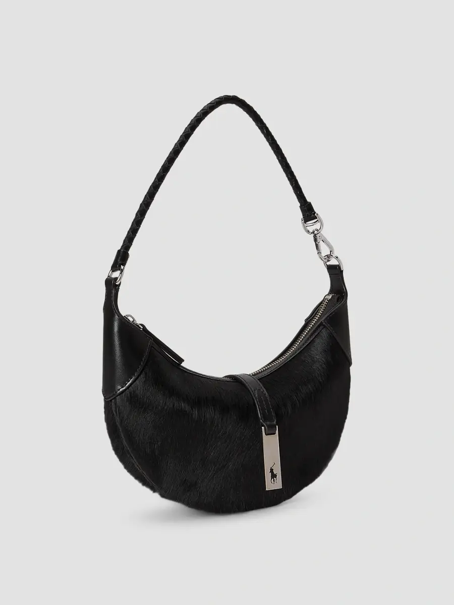 Polo Ralph Lauren Women's Polo ID Small Calf Hair Shoulder Bag | Thumbnail 5 Polo Ralph Lauren Women's Polo ID Small Calf Hair Shoulder Bag | Thumbnail 5