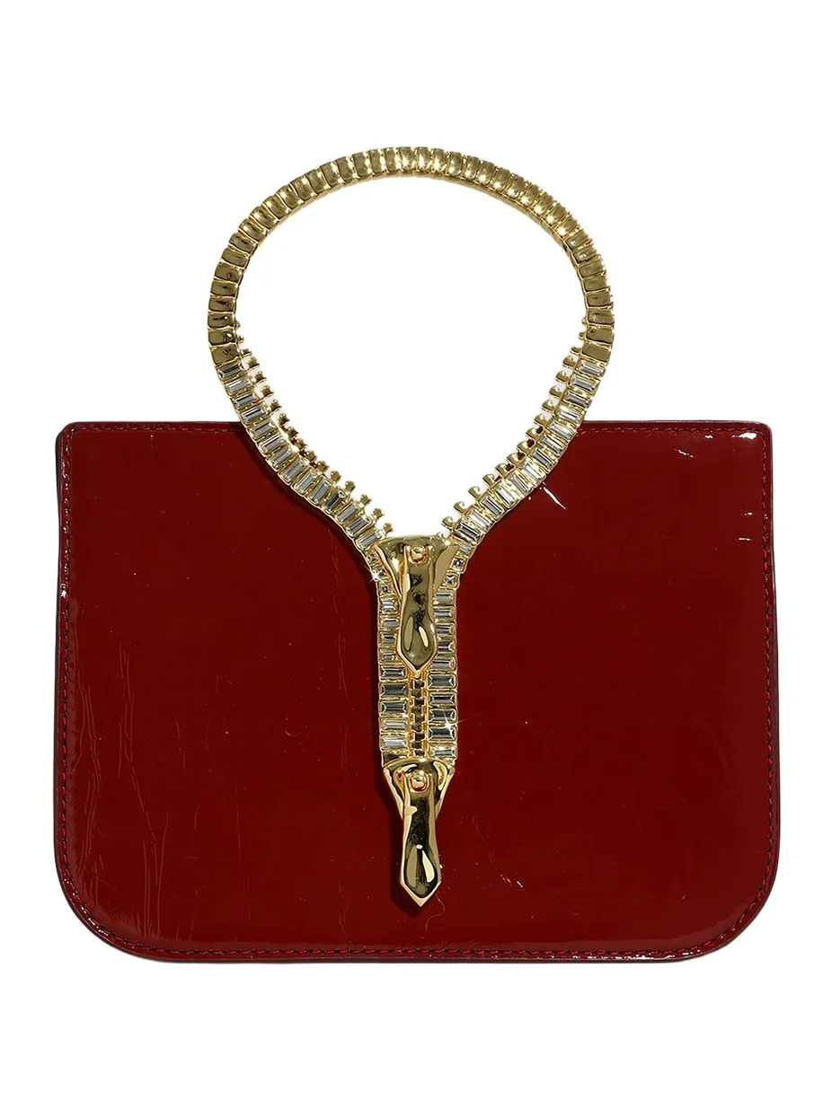 ALEXIS BITTAR Women's 14K-Gold-Plated Zipper & Patent Leather Top Handle Bag