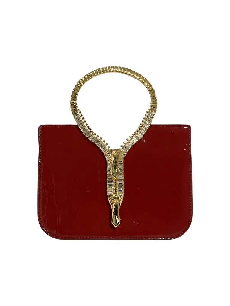 ALEXIS BITTAR Women's 14K-Gold-Plated Zipper & Patent Leather Top Handle Bag