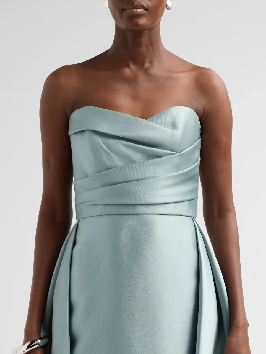 Amsale Women's Mikado Draped Column Gown | Thumbnail 5 Amsale Women's Mikado Draped Column Gown | Thumbnail 5