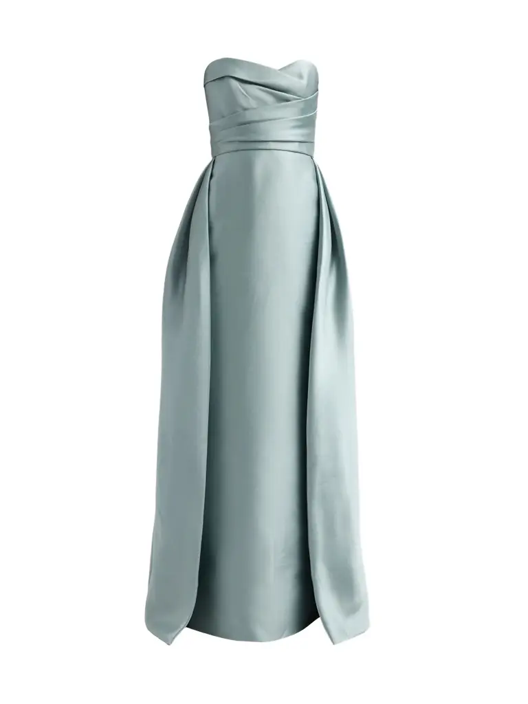 Amsale Women's Mikado Draped Column Gown