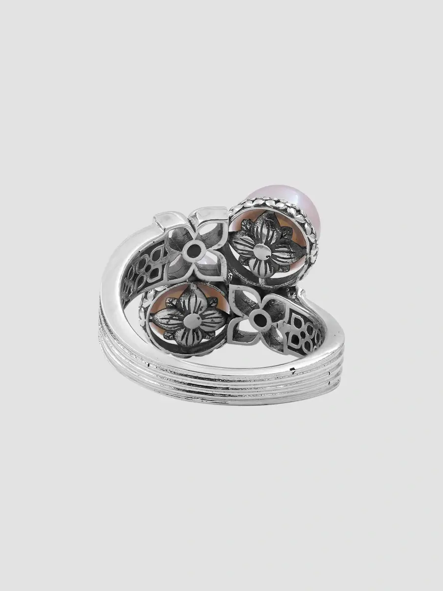 STEPHEN DWECK Women's Sterling Silver, 18K Yellow Gold, Cultured Freshwater Pearl & 0.03 TCW Diamond Bypass Ring | Thumbnail 3 STEPHEN DWECK Women's Sterling Silver, 18K Yellow Gold, Cultured Freshwater Pearl & 0.03 TCW Diamond Bypass Ring | Thumbnail 3