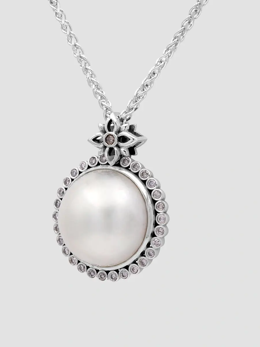 STEPHEN DWECK Women's Sterling Silver, 18K Yellow Gold, Cultured Freshwater Pearl & 0.30 TCW Diamond Pendant Necklace | Thumbnail 2 STEPHEN DWECK Women's Sterling Silver, 18K Yellow Gold, Cultured Freshwater Pearl & 0.30 TCW Diamond Pendant Necklace | Thumbnail 2