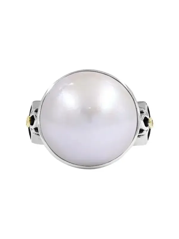 STEPHEN DWECK Women's Sterling Silver, 18K Yellow Gold, Mabé Cultured Freshwater Pearl & 0.02 TCW Diamond Statement Ring