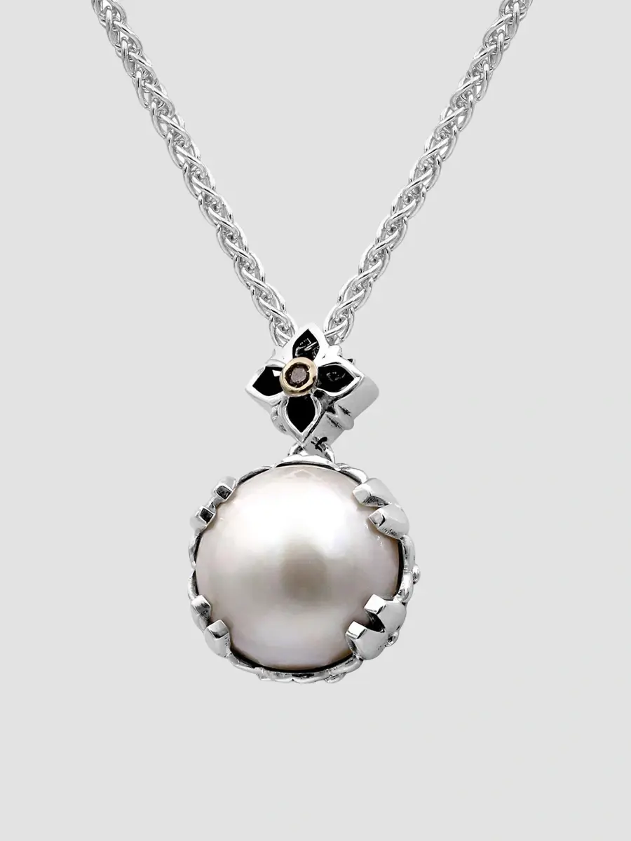 STEPHEN DWECK Women's Sterling Silver, 18K Yellow Gold, Mabé Cultured Freshwater Pearl & 0.01 TCW Diamond Pendant Necklace | Thumbnail 2 STEPHEN DWECK Women's Sterling Silver, 18K Yellow Gold, Mabé Cultured Freshwater Pearl & 0.01 TCW Diamond Pendant Necklace | Thumbnail 2