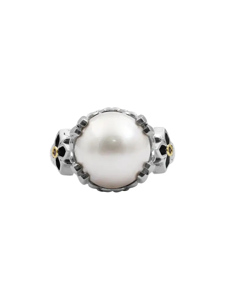 STEPHEN DWECK Women's Sterling Silver, 18K Yellow Gold, Cultured Freshwater Pearl & 0.02 TCW Diamond Ring