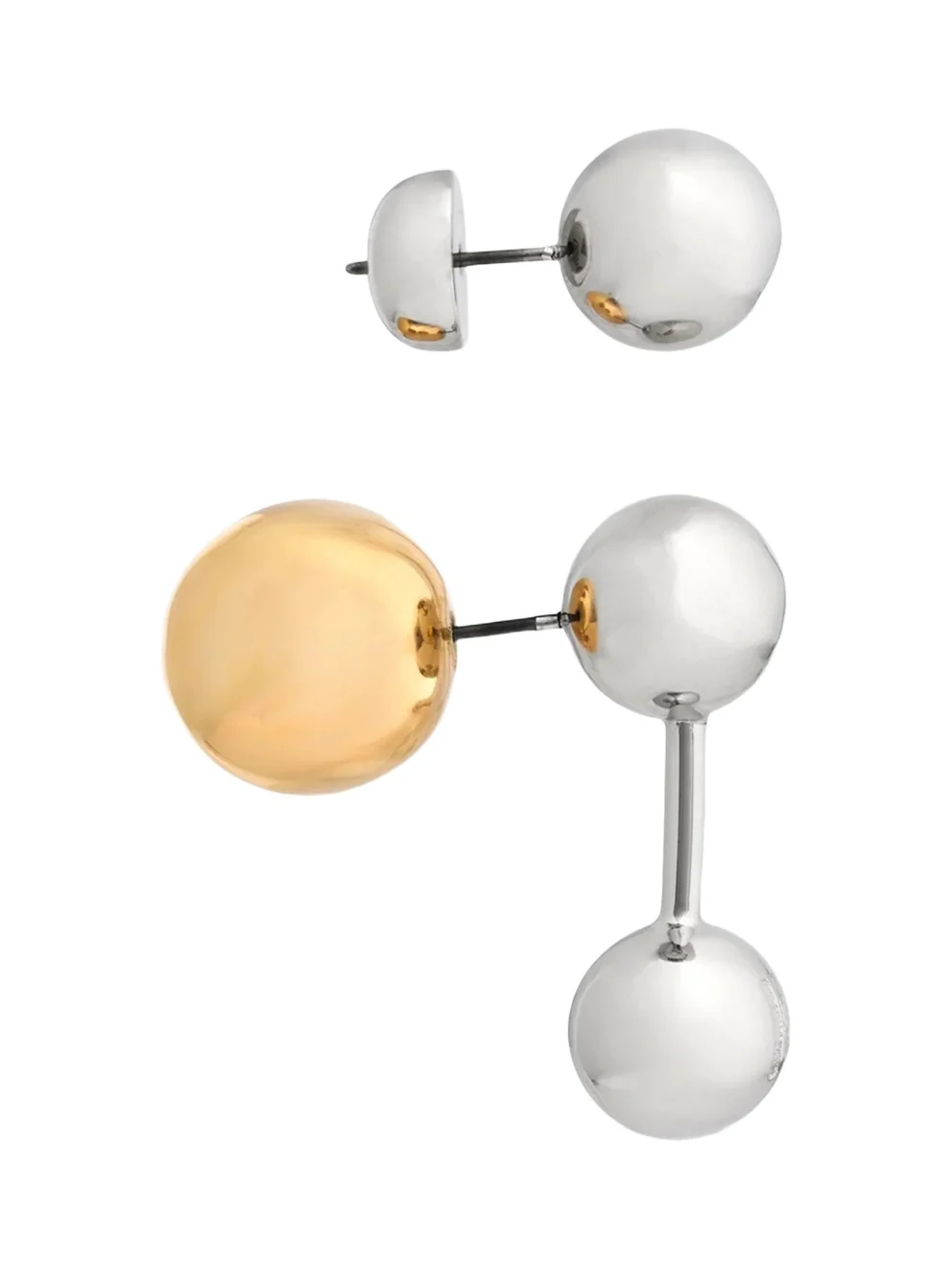 Women's Punk Silvertone & Goldtone Earrings - Silver Gold