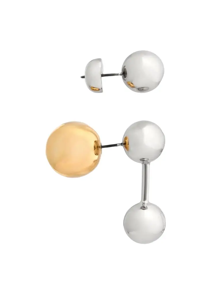 Women's Punk Silvertone & Goldtone Earrings - Silver Gold Women's Punk Silvertone & Goldtone Earrings - Silver Gold