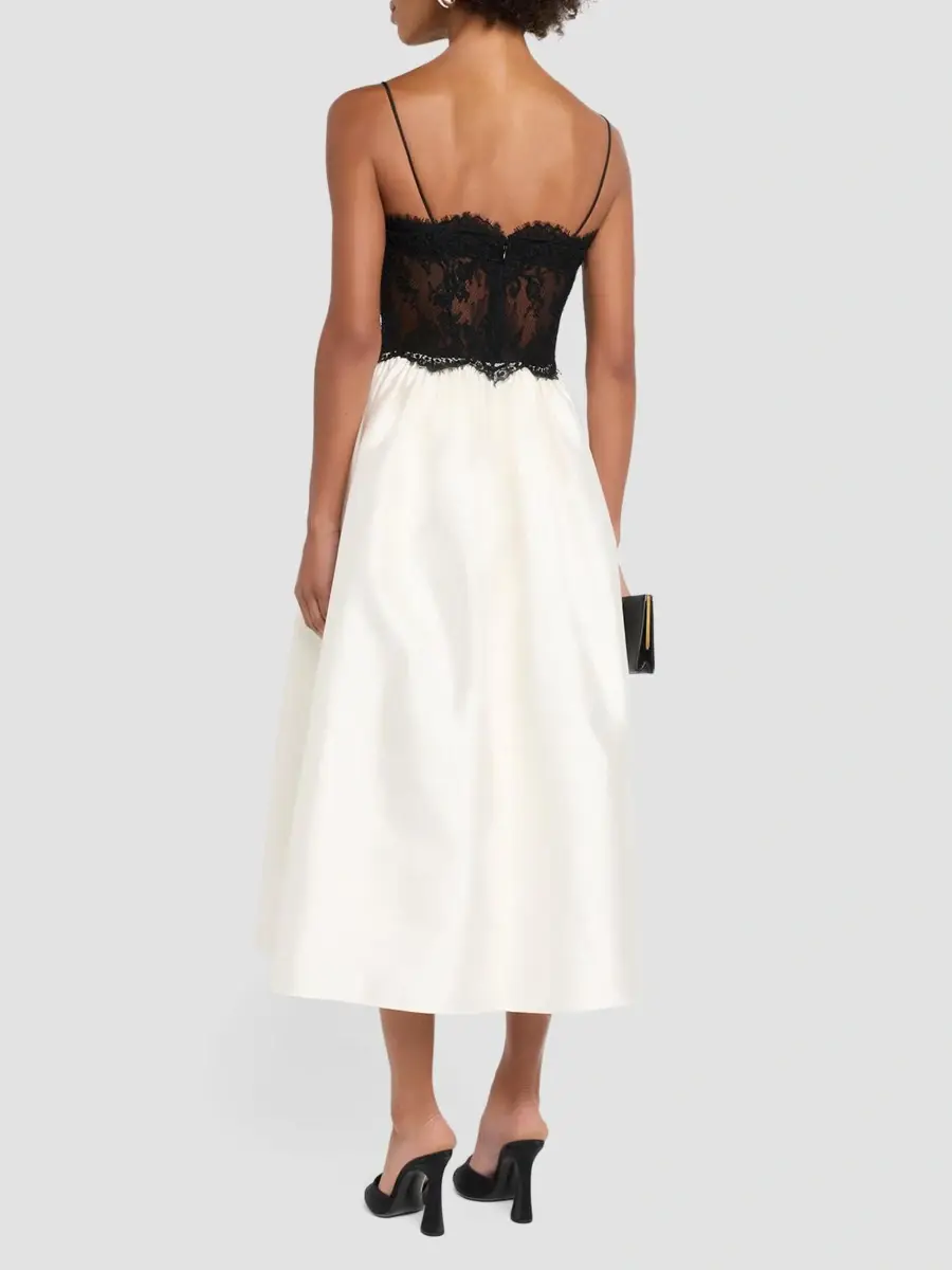Self-Portrait Women's Lace Taffeta Midi Dress | Thumbnail 3 Self-Portrait Women's Lace Taffeta Midi Dress | Thumbnail 3