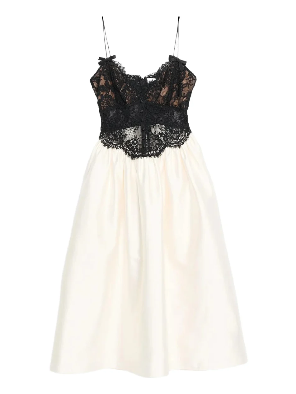 Women's Lace Taffeta Midi Dress Women's Lace Taffeta Midi Dress