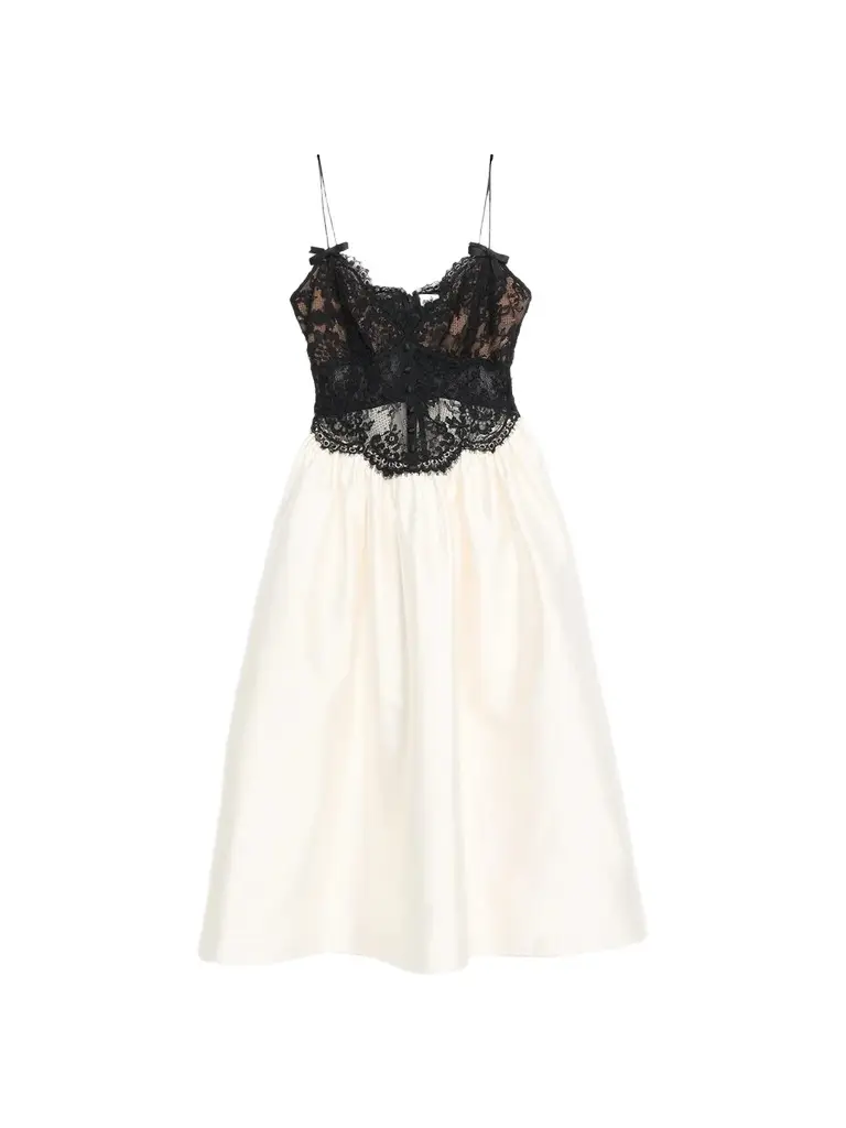 Self-Portrait Women's Lace Taffeta Midi Dress