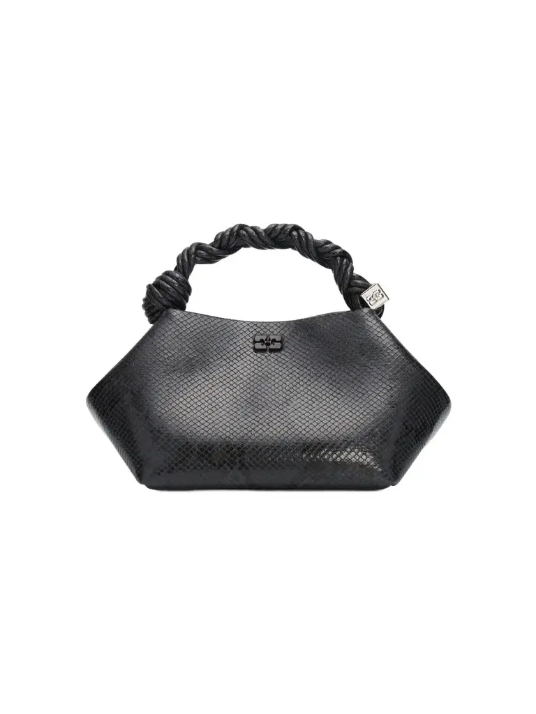 Ganni Women's Bou Bou Small Snakeskin-Embossed Leather Top Handle Bag