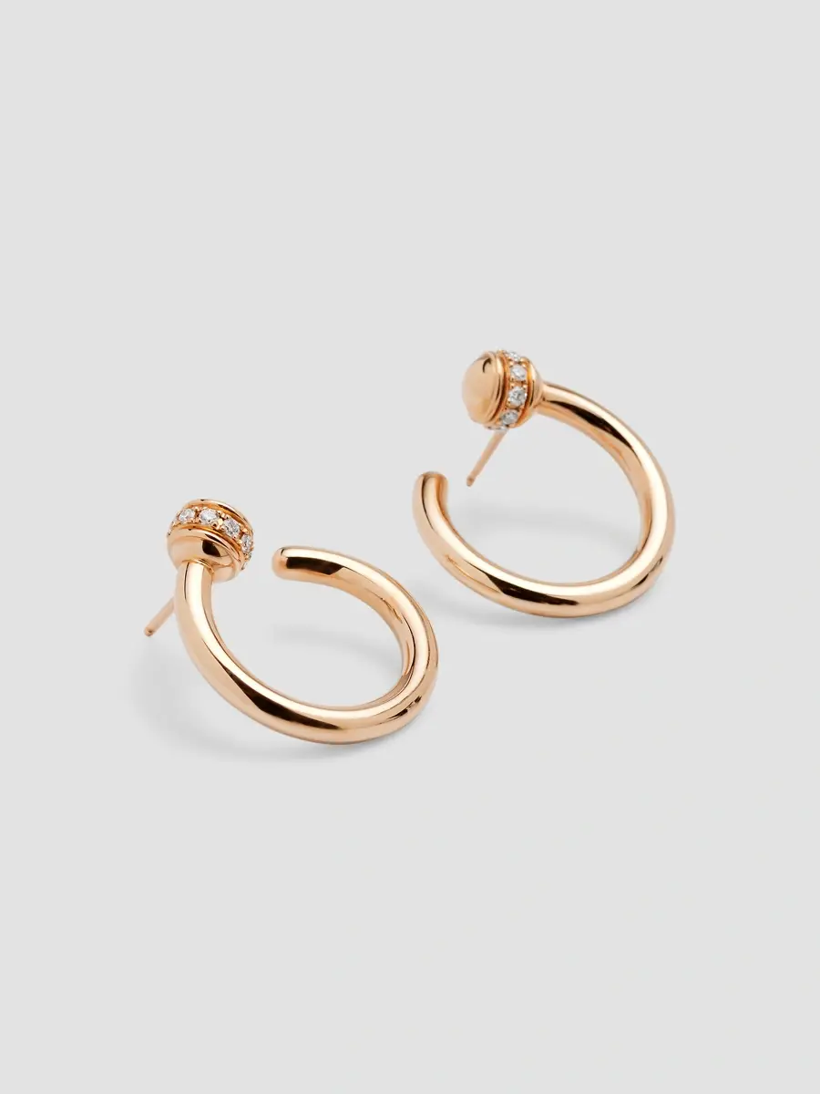 Piaget Women's Possession 18k Rose Gold & 0.20 TCW Diamond Front-Facing Hoop Earrings | Thumbnail 3