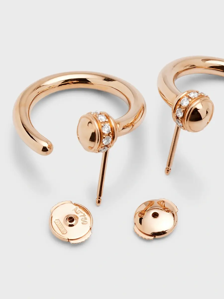 Piaget Women's Possession 18k Rose Gold & 0.20 TCW Diamond Front-Facing Hoop Earrings | Thumbnail 4