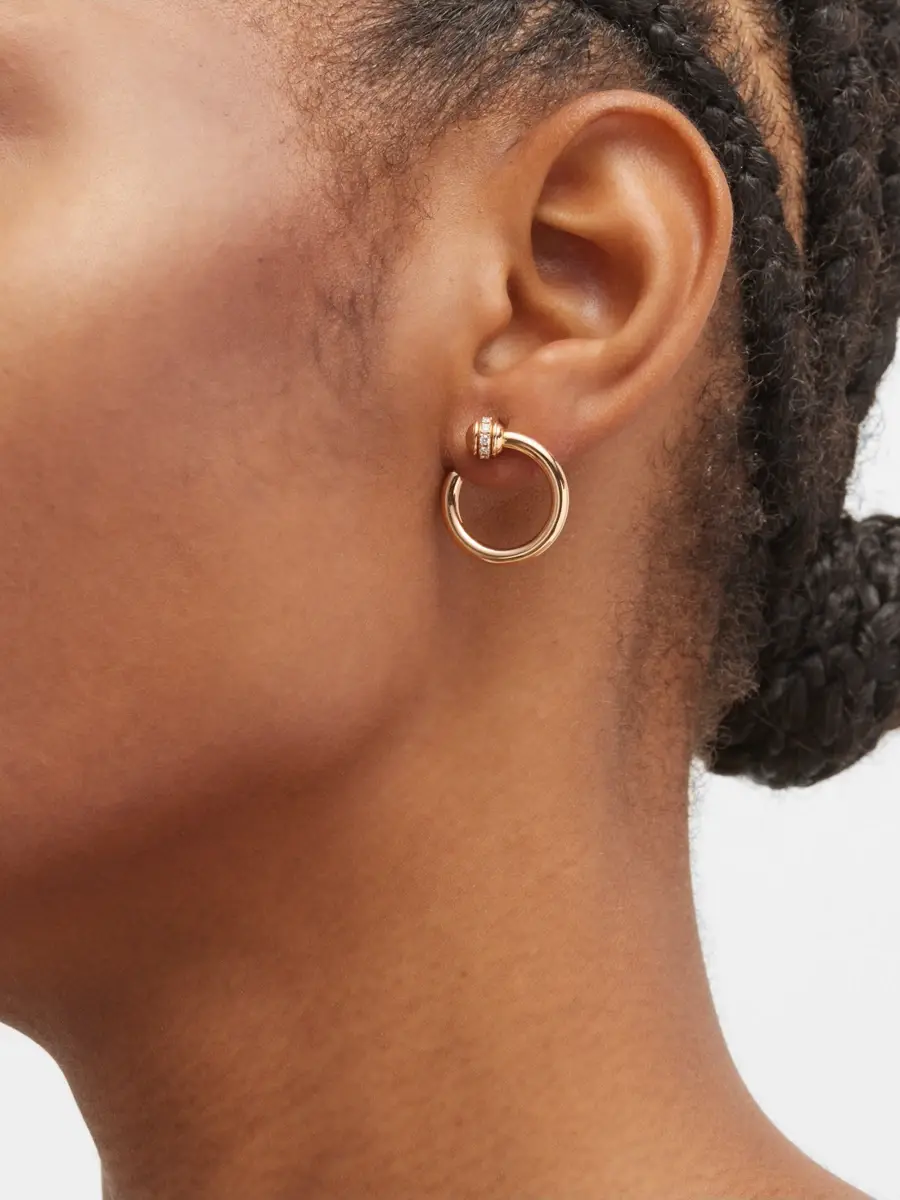 Piaget Women's Possession 18k Rose Gold & 0.20 TCW Diamond Front-Facing Hoop Earrings | Thumbnail 5