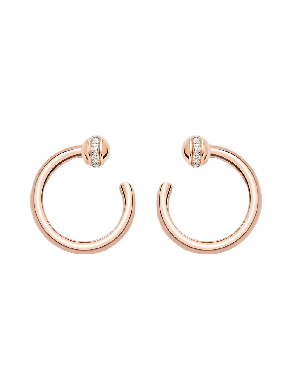 Piaget Women's Possession 18k Rose Gold & 0.20 TCW Diamond Front-Facing Hoop Earrings