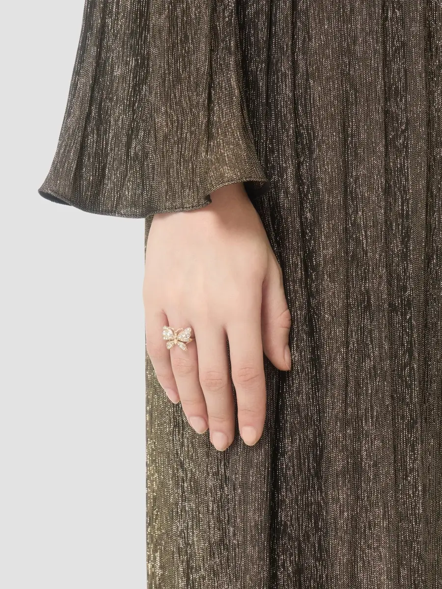 Valentino Women's Flutterby Ring in Metal and Swarovski Crystals - Platinum Crystal | Thumbnail 2 Valentino Women's Flutterby Ring in Metal and Swarovski Crystals - Platinum Crystal | Thumbnail 2