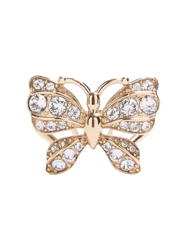 Valentino Women's Flutterby Ring in Metal and Swarovski Crystals - Platinum Crystal