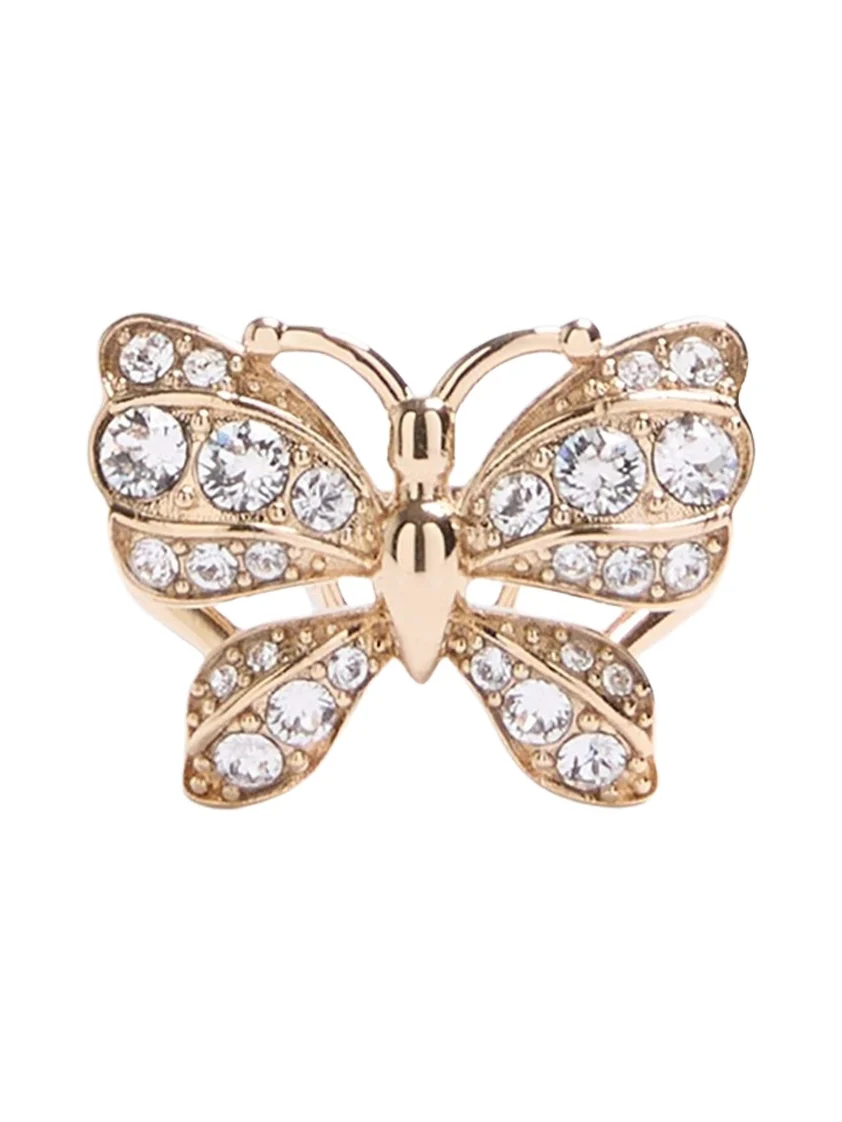 Valentino Women's Flutterby Ring in Metal and Swarovski Crystals - Platinum Crystal