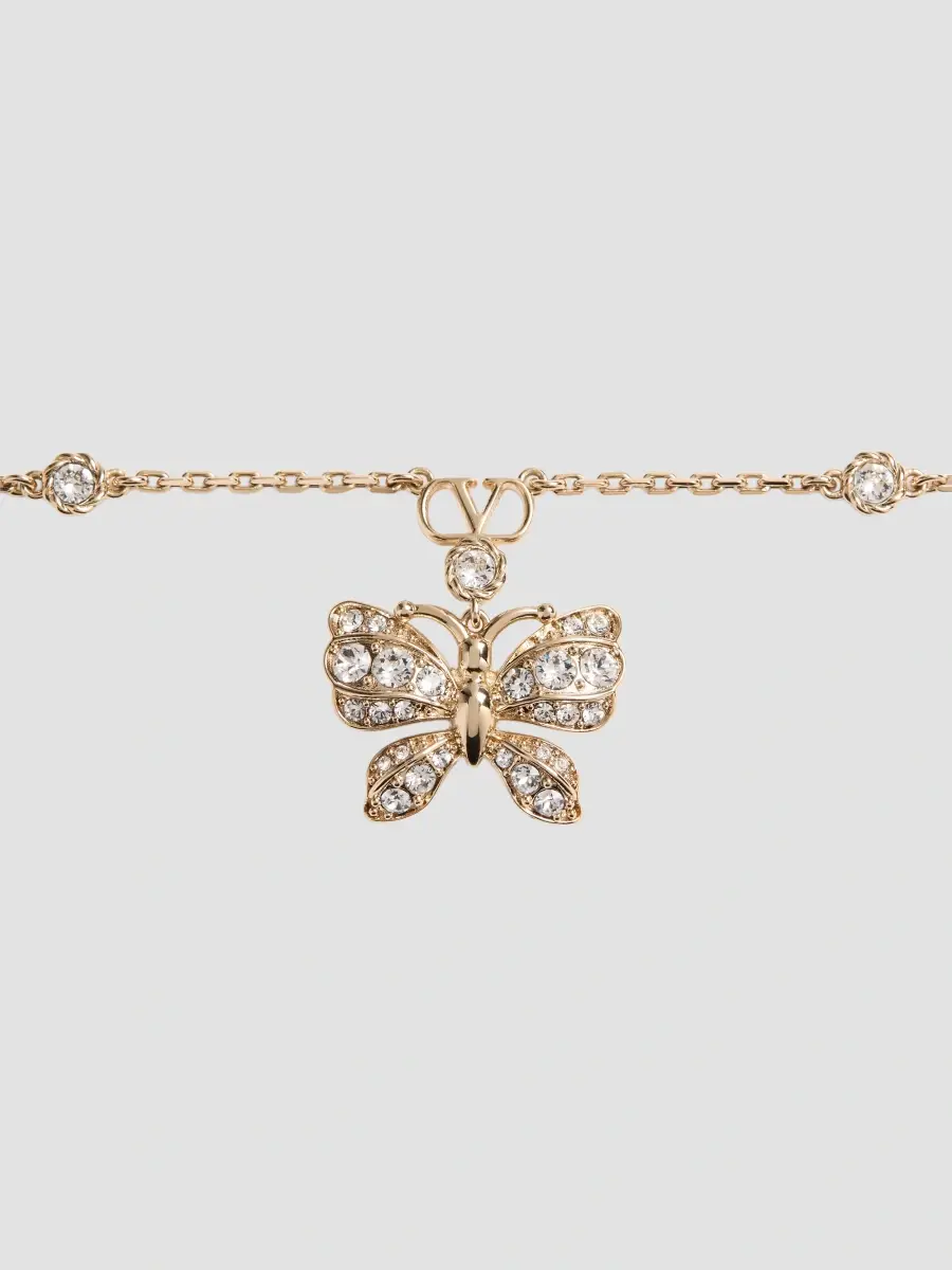 Valentino Women's Flutterby Metal and Swarovski Crystals Necklace | Thumbnail 3 Valentino Women's Flutterby Metal and Swarovski Crystals Necklace | Thumbnail 3