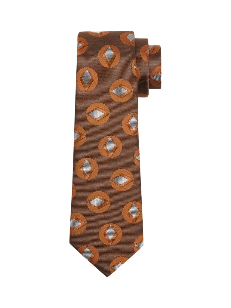 Giorgio Armani Men's Retro Circle Print Silk Tie