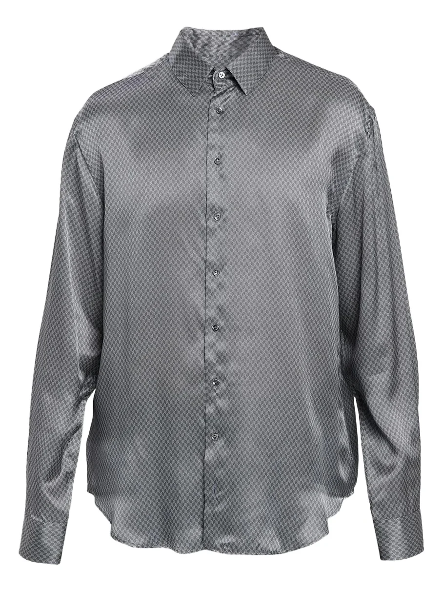 Giorgio Armani Men's Chevron Silk Classic Shirt