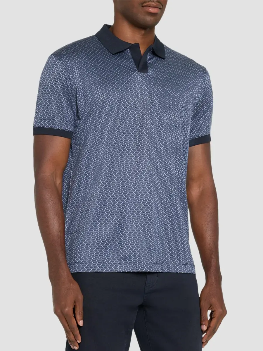 Emporio Armani Men's Stacked Zigzag Polo Shirt | Thumbnail 4 Emporio Armani Men's Stacked Zigzag Polo Shirt | Thumbnail 4