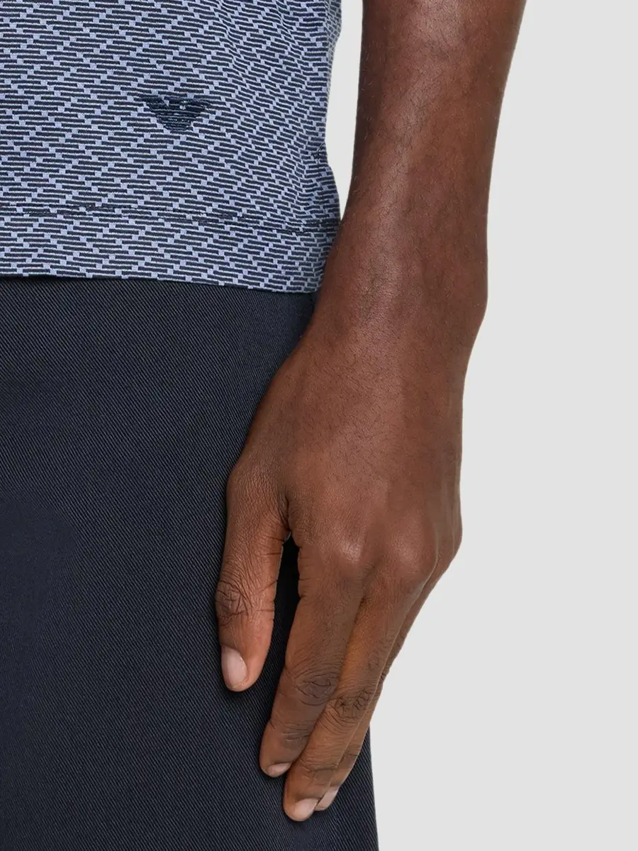 Emporio Armani Men's Stacked Zigzag Polo Shirt | Thumbnail 5 Emporio Armani Men's Stacked Zigzag Polo Shirt | Thumbnail 5
