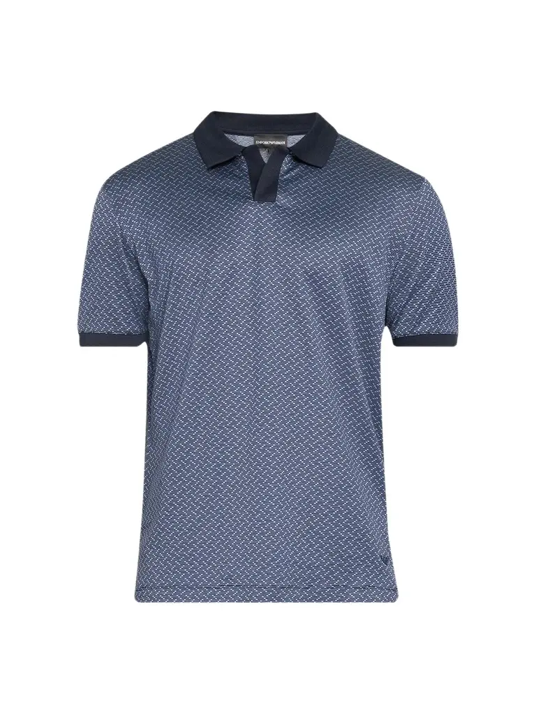 Emporio Armani Men's Stacked Zigzag Polo Shirt