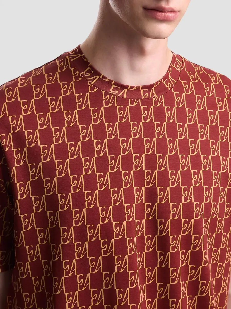 Emporio Armani Men's Monogram Logo Crewneck T-Shirt | Thumbnail 7 Emporio Armani Men's Monogram Logo Crewneck T-Shirt | Thumbnail 7