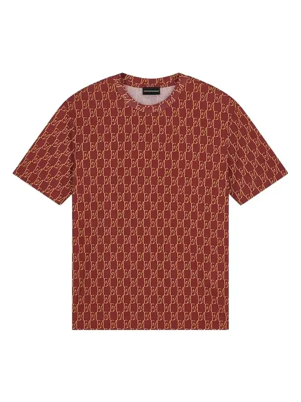 Emporio Armani Men's Monogram Logo Crewneck T-Shirt