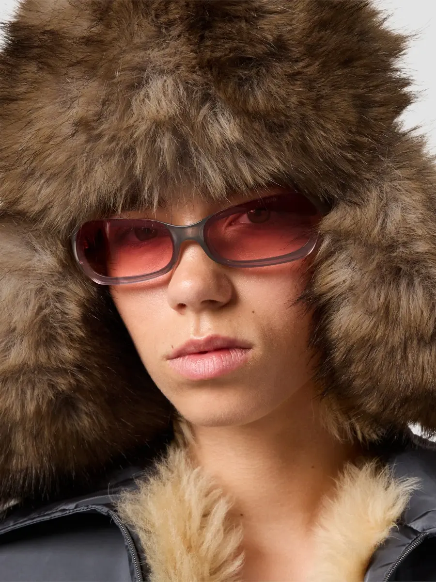 Miu Miu Women's Technical Fabric and Faux Fur Trapper Hat | Thumbnail 3
