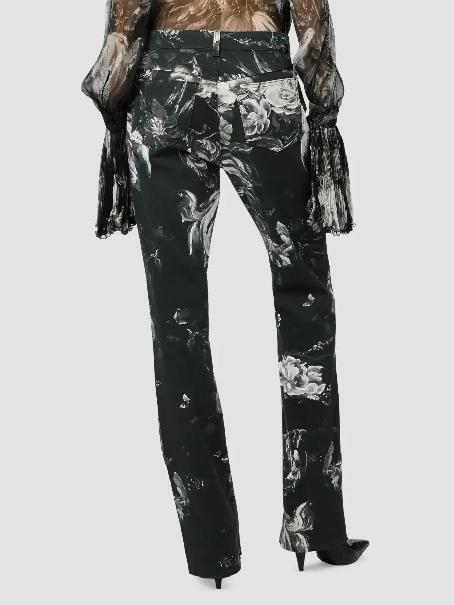 Roberto Cavalli Women's Floral Low-Rise Straight-Leg Jeans | Thumbnail 3 Roberto Cavalli Women's Floral Low-Rise Straight-Leg Jeans | Thumbnail 3
