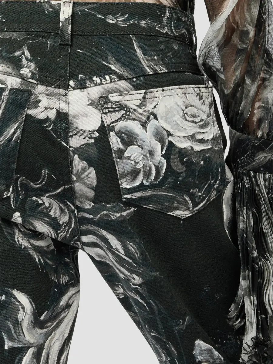 Roberto Cavalli Women's Floral Low-Rise Straight-Leg Jeans | Thumbnail 6 Roberto Cavalli Women's Floral Low-Rise Straight-Leg Jeans | Thumbnail 6