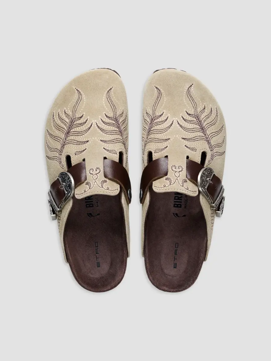 Etro Women's x BIRKENSTOCK Boston Suede Mules | Thumbnail 3