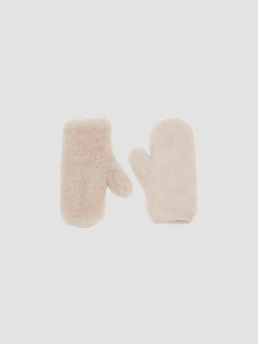 Max Mara Women's Mittens in Alpaca and Wool Teddy Fabric | Thumbnail 2 Max Mara Women's Mittens in Alpaca and Wool Teddy Fabric | Thumbnail 2