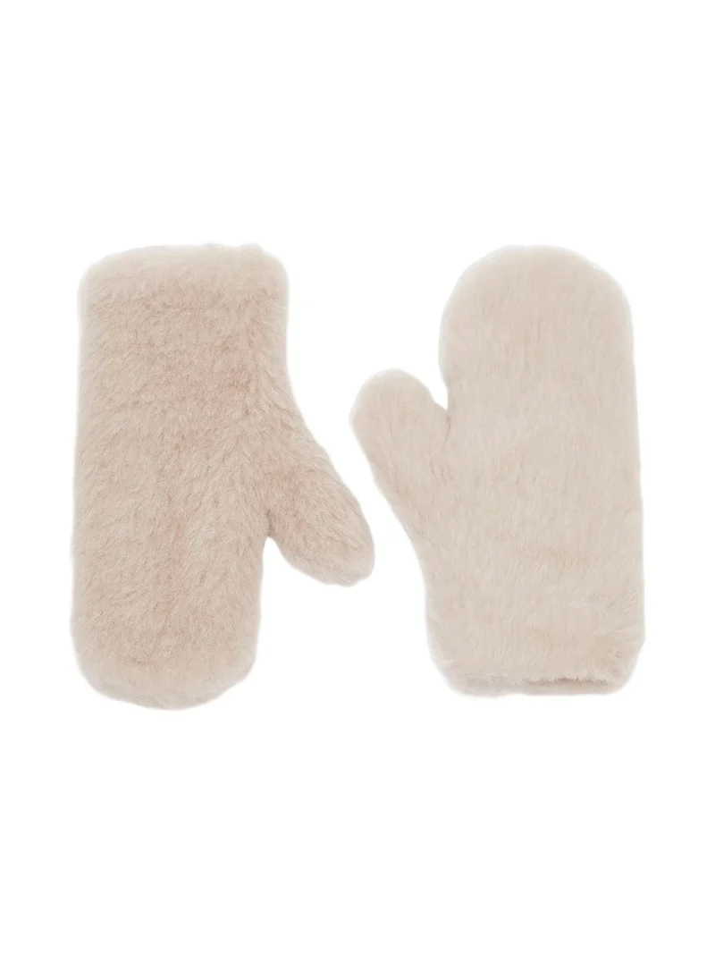 Max Mara Women's Mittens in Alpaca and Wool Teddy Fabric