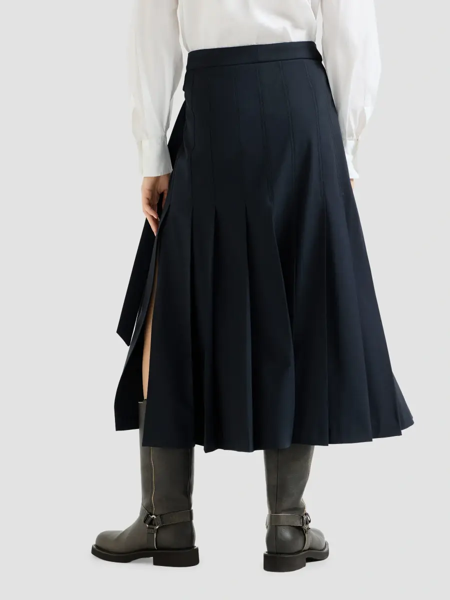 Brunello Cucinelli Women's Tropical Luxury Wool Kilt Skirt | Thumbnail 3 Brunello Cucinelli Women's Tropical Luxury Wool Kilt Skirt | Thumbnail 3