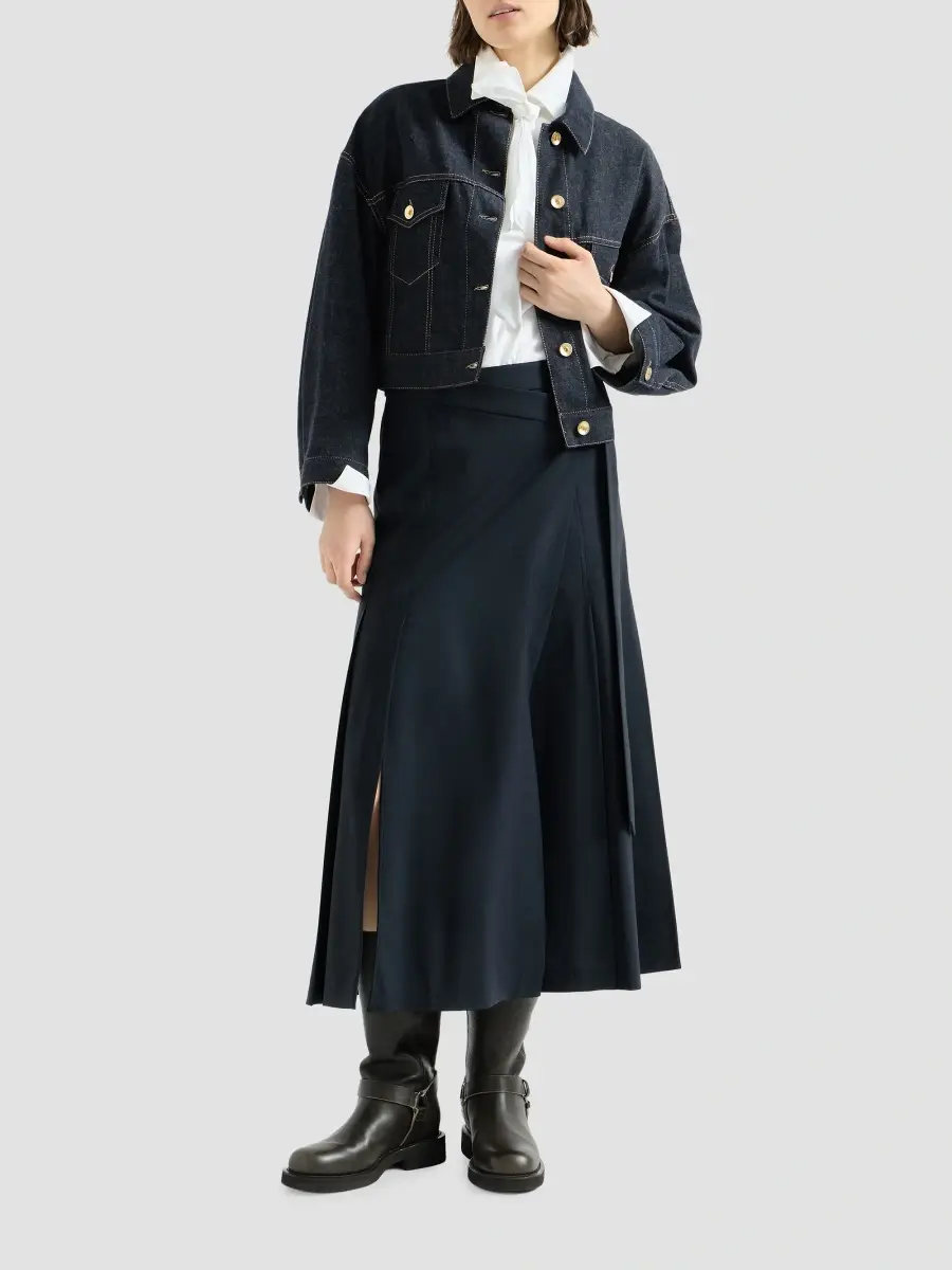 Brunello Cucinelli Women's Tropical Luxury Wool Kilt Skirt | Thumbnail 6 Brunello Cucinelli Women's Tropical Luxury Wool Kilt Skirt | Thumbnail 6