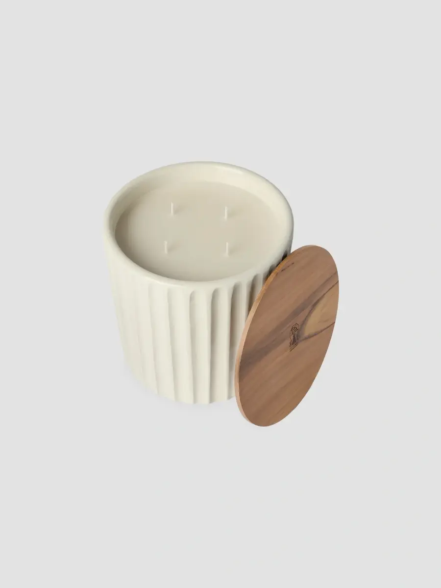 Brunello Cucinelli Large Scented Candle in Ridged Ceramic Vessel | Thumbnail 2 Brunello Cucinelli Large Scented Candle in Ridged Ceramic Vessel | Thumbnail 2