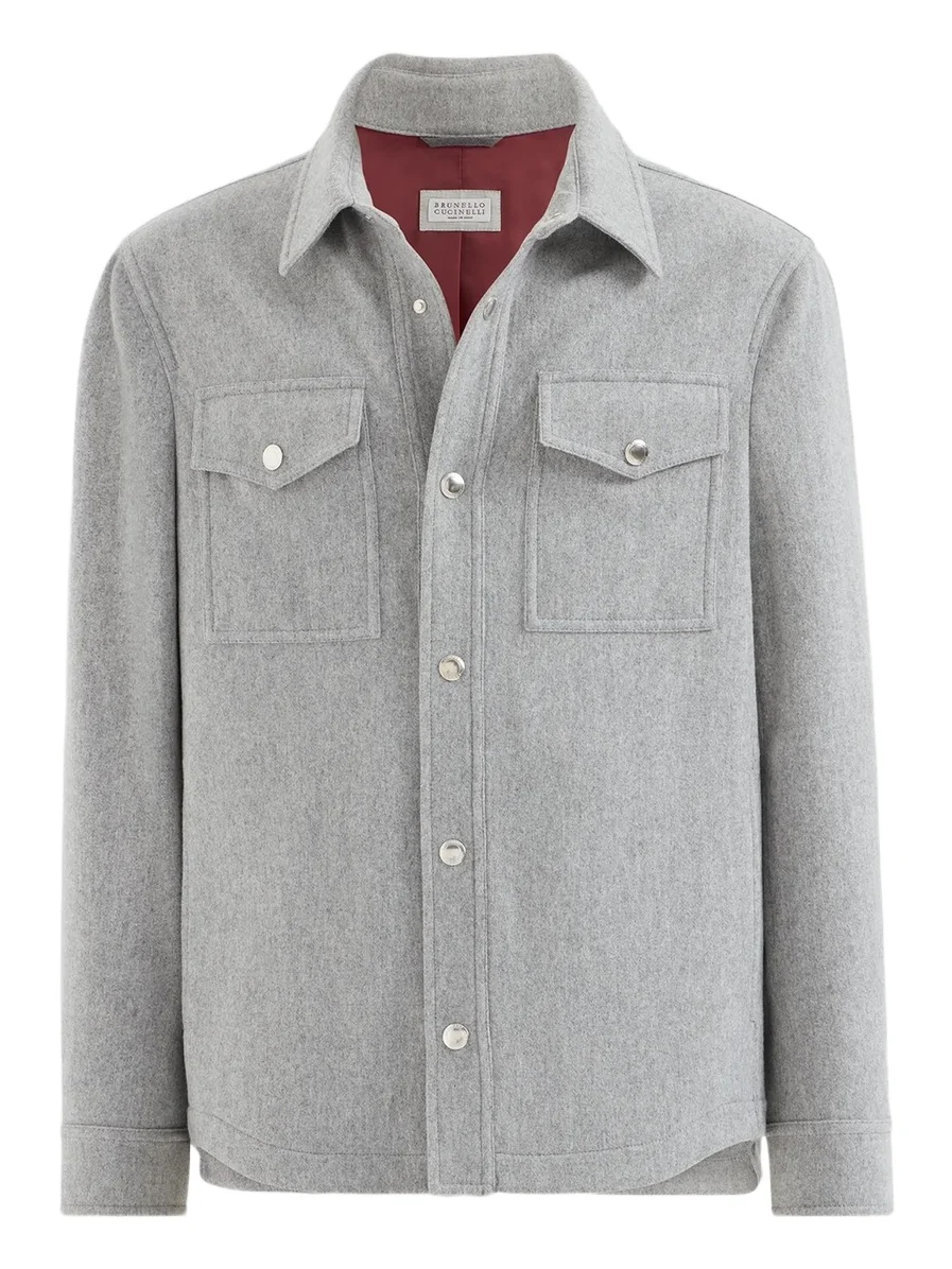 Brunello Cucinelli Men's Cashmere Shirt-Style Outerwear Jacket