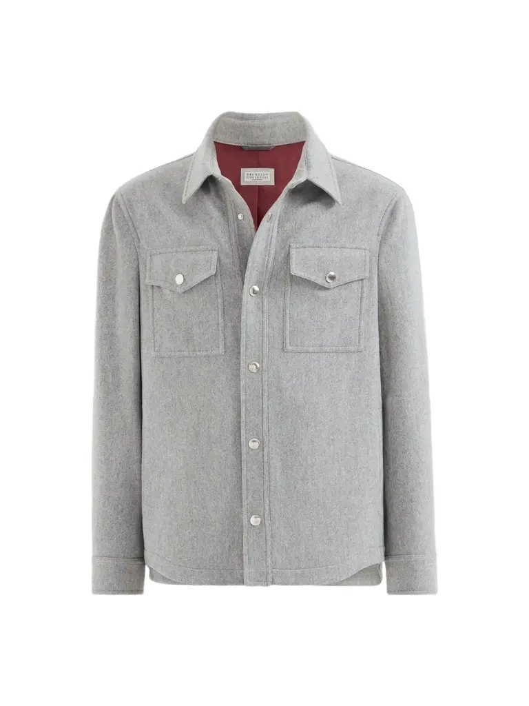 Brunello Cucinelli Men's Cashmere Shirt-Style Outerwear Jacket