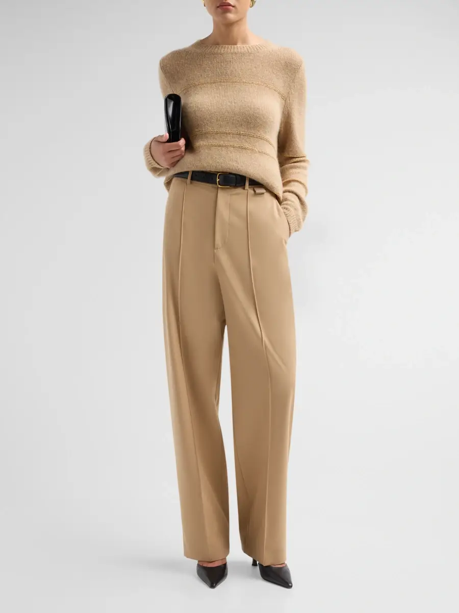 Fabiana Filippi Women's Fluid Tech Crease-Front Trousers | Thumbnail 2 Fabiana Filippi Women's Fluid Tech Crease-Front Trousers | Thumbnail 2