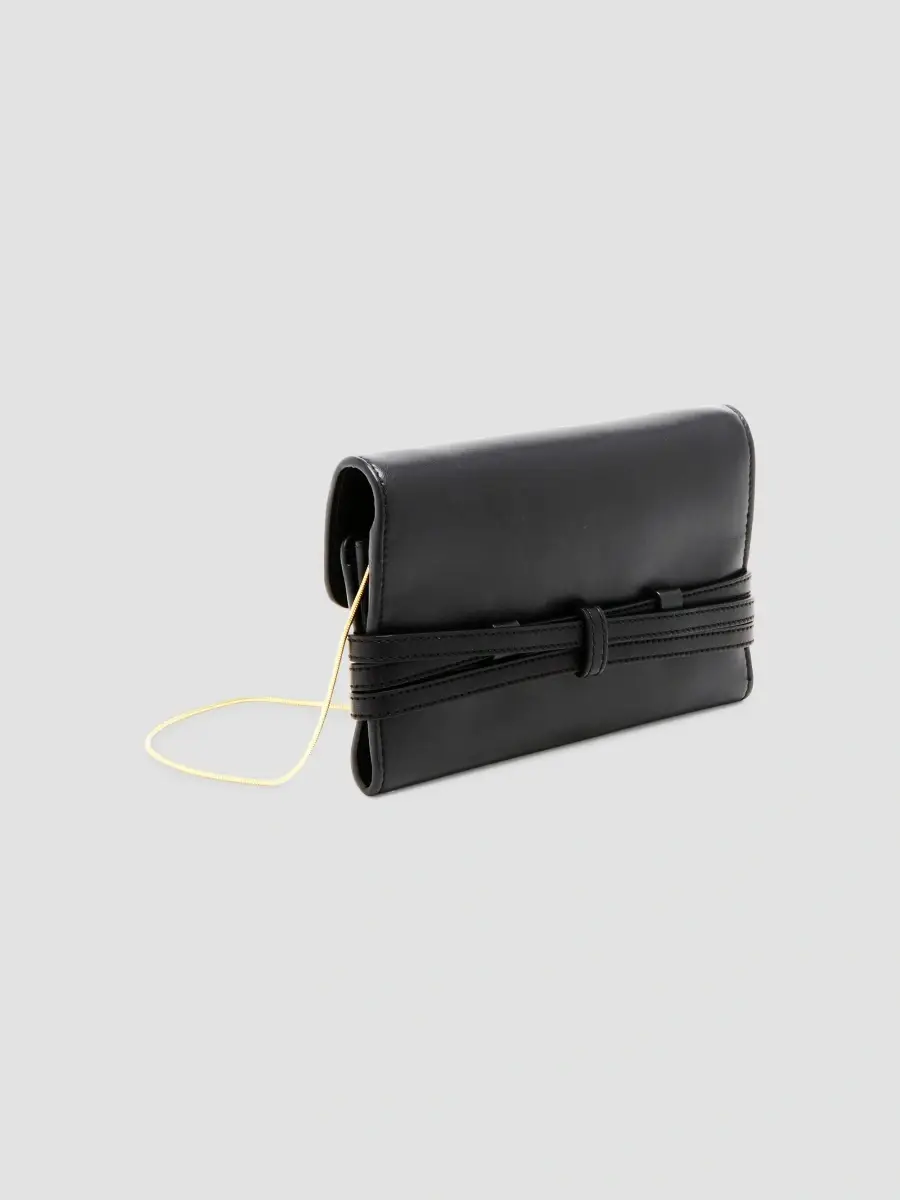 MOSCHINO Women's Tie Me Leather Wallet On Chain | Thumbnail 4 MOSCHINO Women's Tie Me Leather Wallet On Chain | Thumbnail 4