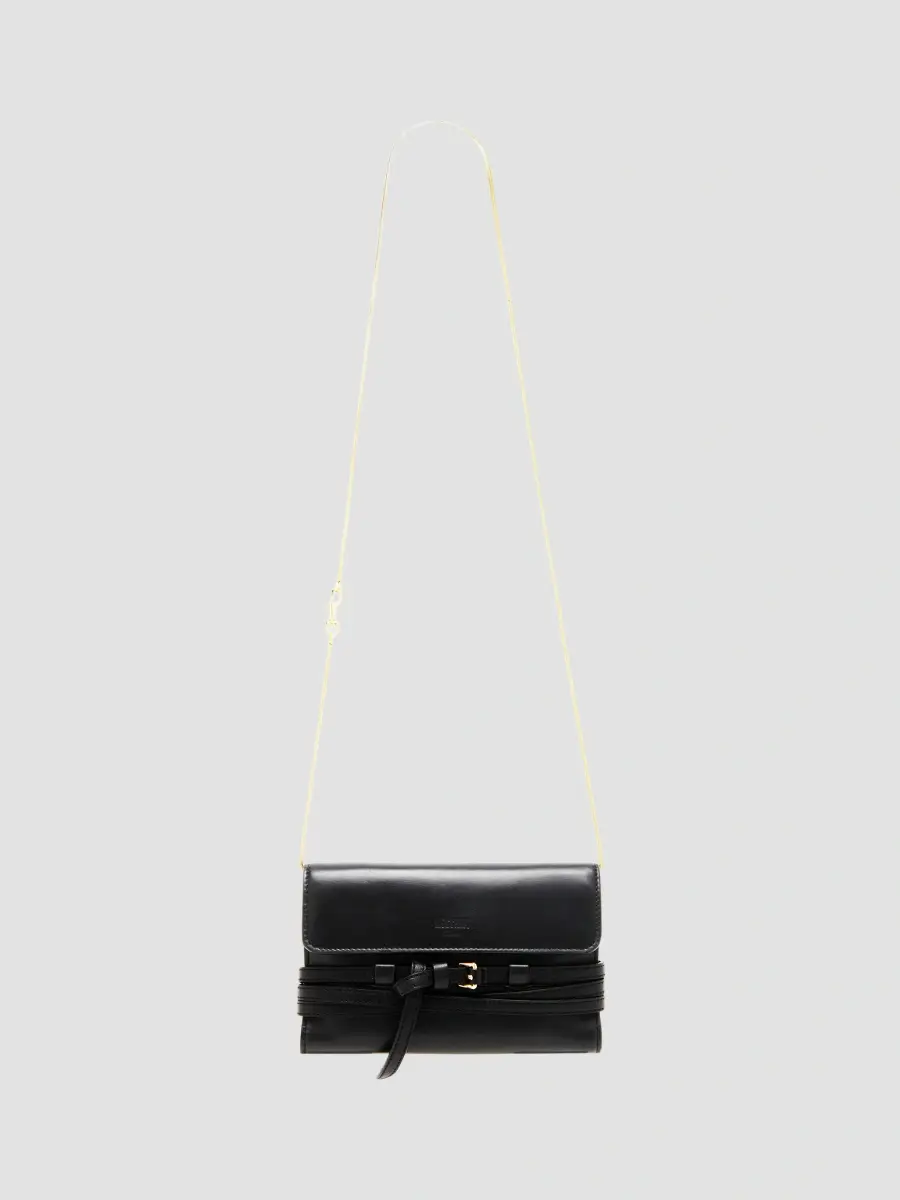 MOSCHINO Women's Tie Me Leather Wallet On Chain | Thumbnail 6 MOSCHINO Women's Tie Me Leather Wallet On Chain | Thumbnail 6